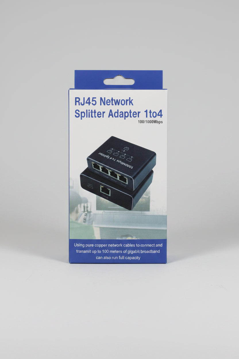 RJ45 Network Splitter Adapter 1/4