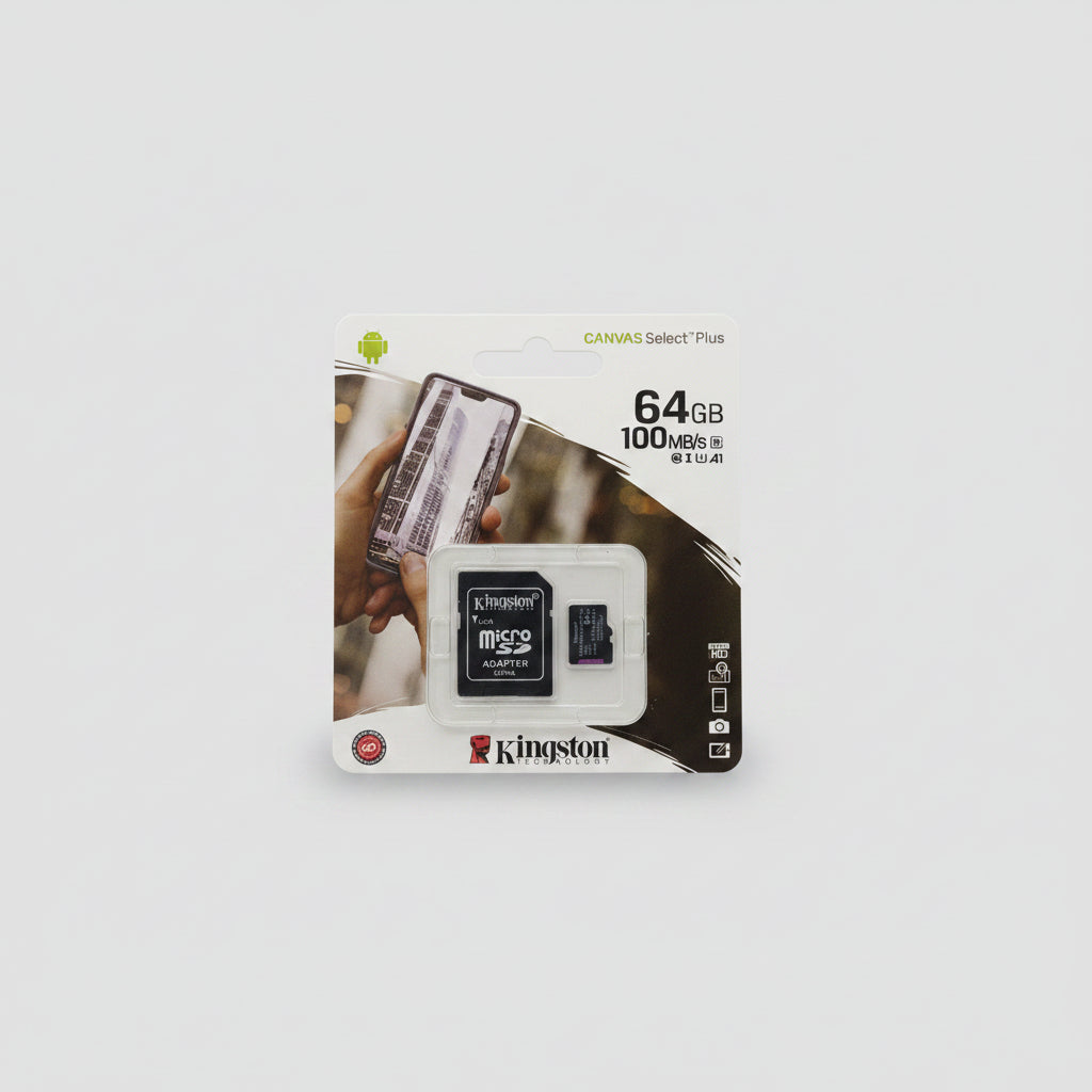 Kingstone Canvas select plus 64 Gigabit speed 100 megabits per second Micro SD Adapter