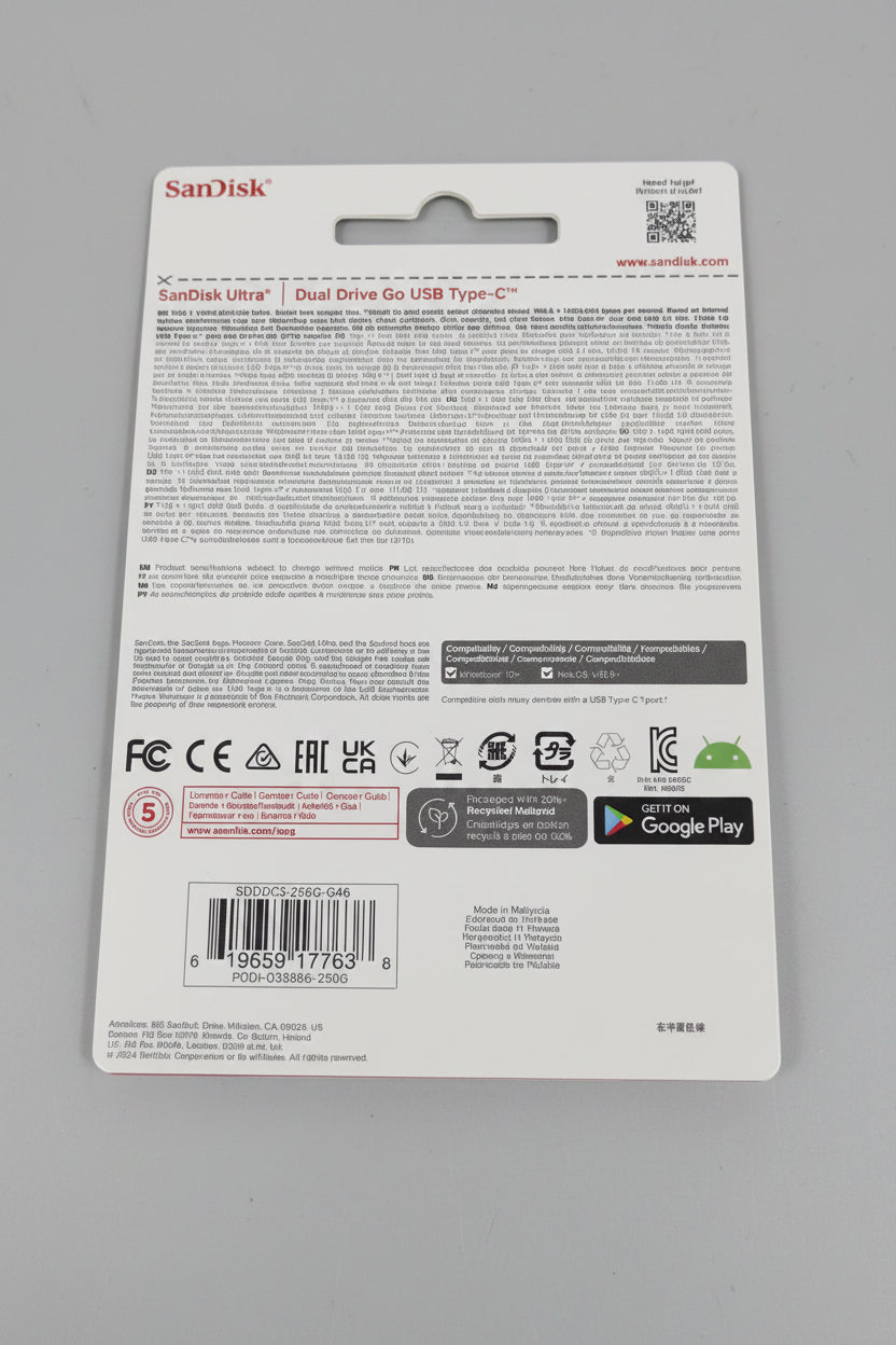 Sandisk Ultra Dual Drive Lux USB C 256 gigabyte