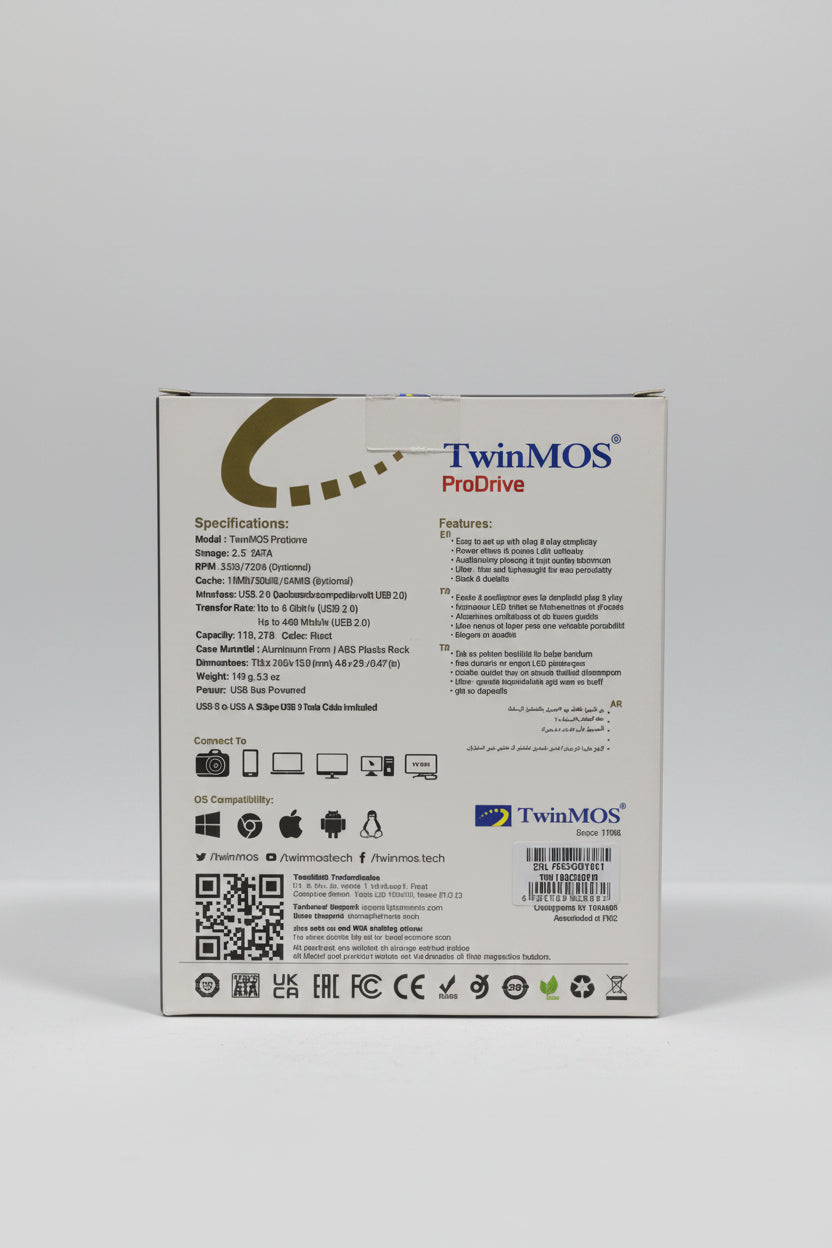 Twin MOS pro drive portable hard drive 1TB